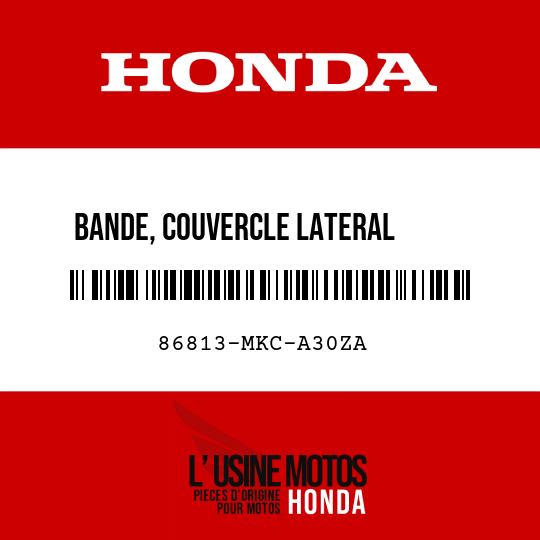 image de 86813-MKC-A30ZA BANDE, COUVERCLE LATERAL      COFFRE D TYPE1