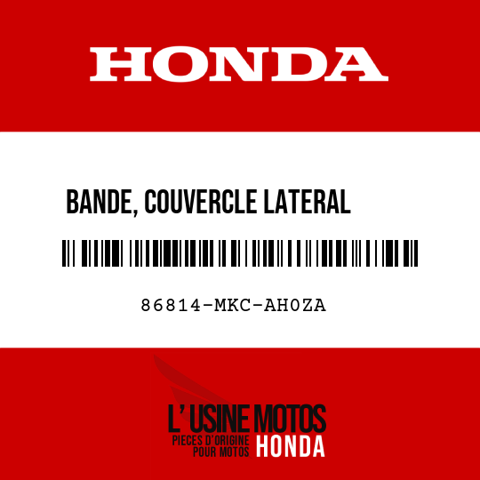 image de 86814-MKC-AH0ZA BANDE, COUVERCLE LATERAL      COFFRE G TYPE1