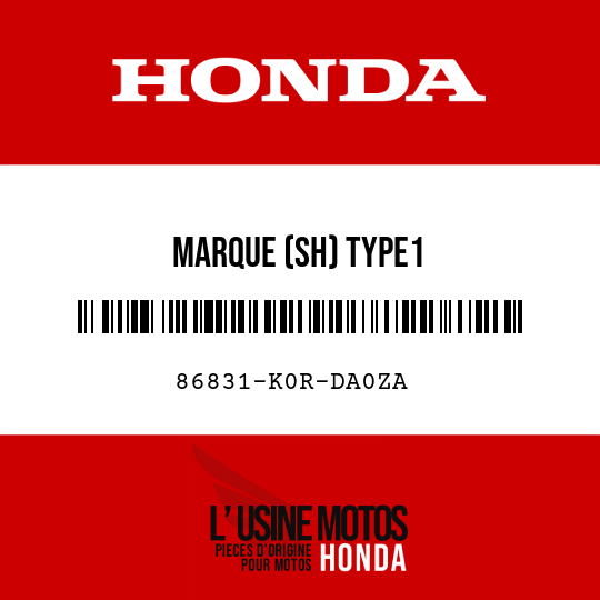 image de 86831-K0R-DA0ZA MARQUE (SH) TYPE1
