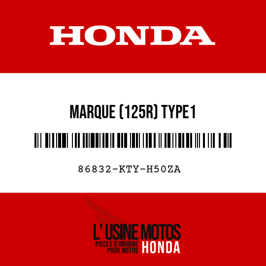 image de 86832-KTY-H50ZA MARQUE (125R) TYPE1