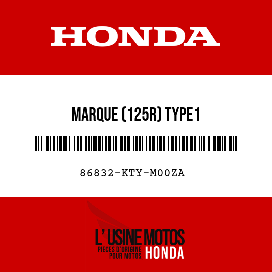 image de 86832-KTY-M00ZA MARQUE (125R) TYPE1