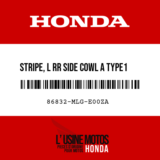 image de 86832-MLG-E00ZA STRIPE, L RR SIDE COWL A TYPE1 (TYPE1 )