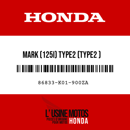 image de 86833-K01-900ZA MARK (125I) TYPE2 (TYPE2 )