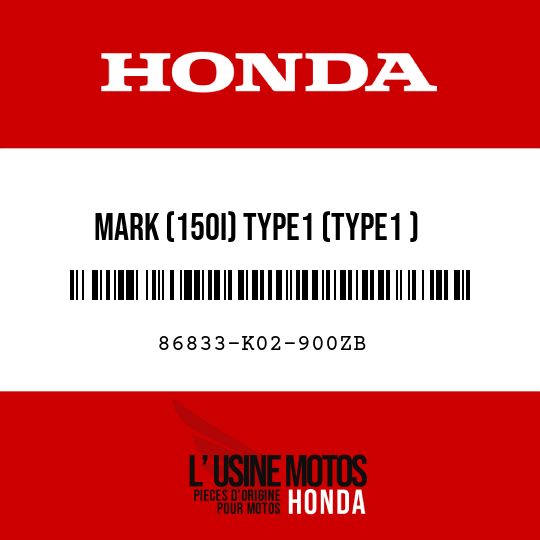 image de 86833-K02-900ZB MARK (150I) TYPE1 (TYPE1 )