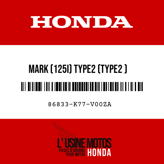 image de 86833-K77-V00ZA MARK (125I) TYPE2 (TYPE2 )