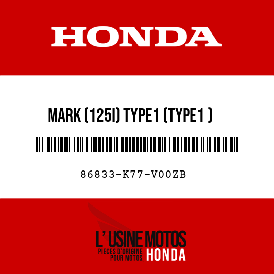 image de 86833-K77-V00ZB MARK (125I) TYPE1 (TYPE1 )