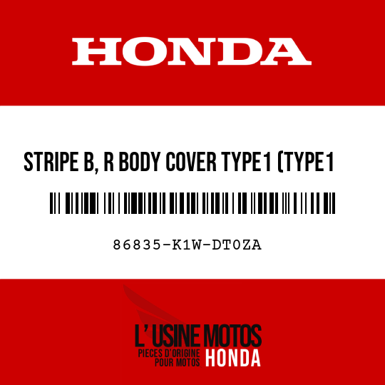 image de 86835-K1W-DT0ZA STRIPE B, R BODY COVER TYPE1 (TYPE1 )