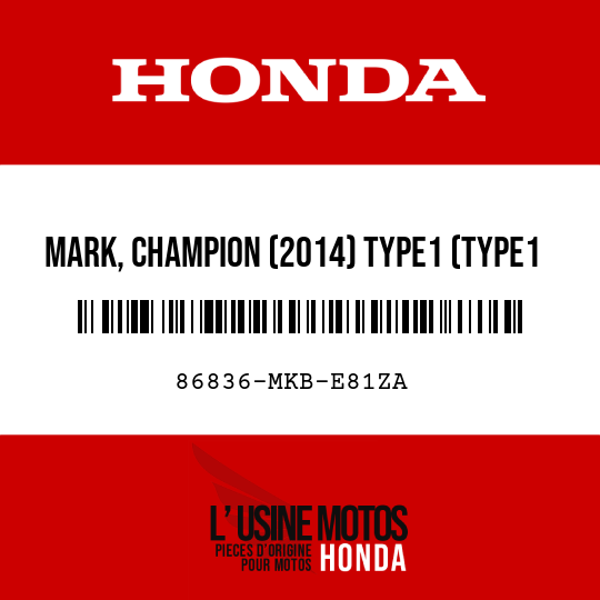 image de 86836-MKB-E81ZA MARK, CHAMPION (2014) TYPE1 (TYPE1 )