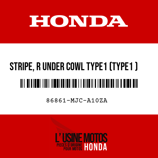 image de 86861-MJC-A10ZA STRIPE, R UNDER COWL TYPE1 (TYPE1 )