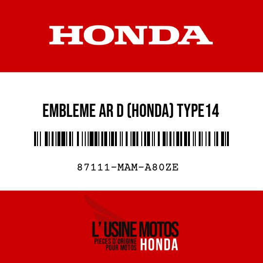 image de 87111-MAM-A80ZE EMBLEME AR D (HONDA) TYPE14 