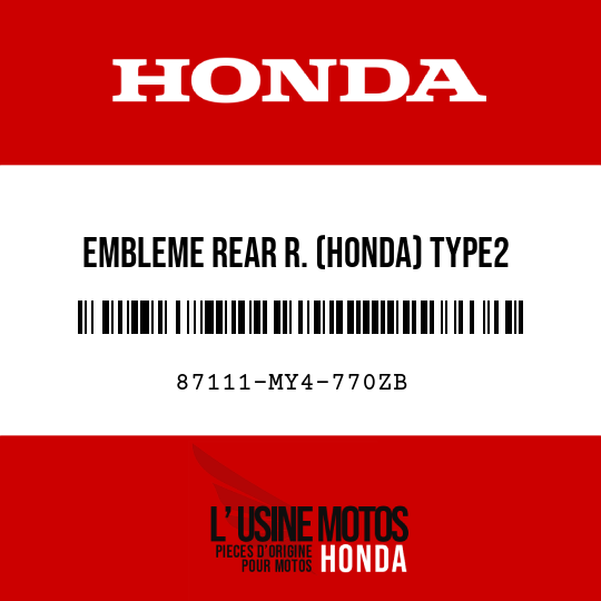 image de 87111-MY4-770ZB EMBLEME REAR R. (HONDA) TYPE2