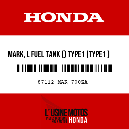 image de 87112-MAK-700ZA MARK, L FUEL TANK () TYPE1 (TYPE1 )