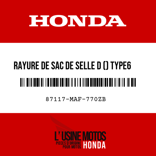 image de 87117-MAF-770ZB RAYURE DE SAC DE SELLE D () TYPE6