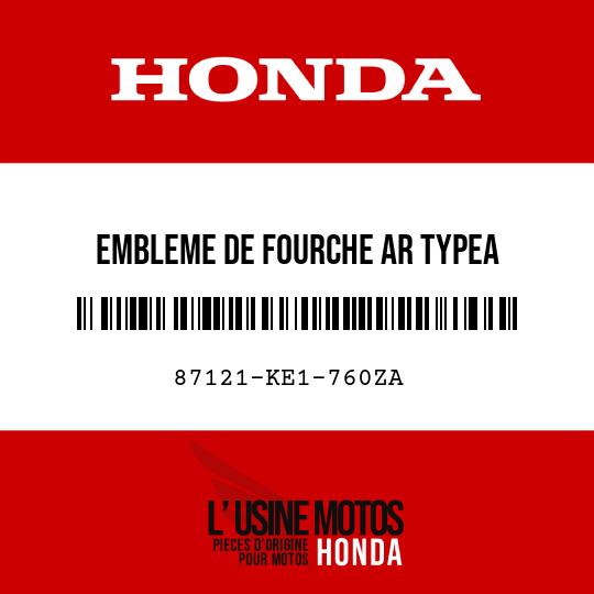 image de 87121-KE1-760ZA EMBLEME DE FOURCHE AR TYPEA 