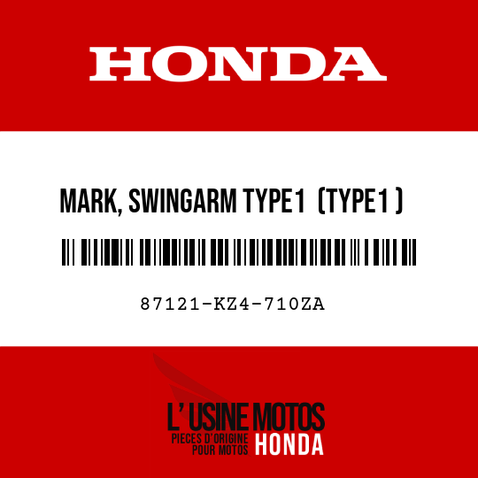 image de 87121-KZ4-710ZA MARK, SWINGARM TYPE1  (TYPE1 )