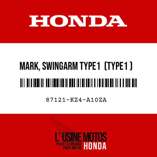 image de 87121-KZ4-A10ZA MARK, SWINGARM TYPE1  (TYPE1 )