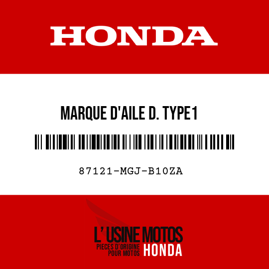 image de 87121-MGJ-B10ZA MARQUE D'AILE D. TYPE1