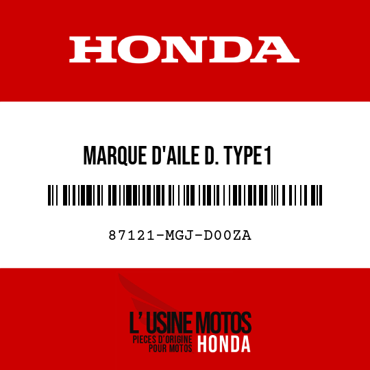 image de 87121-MGJ-D00ZA MARQUE D'AILE D. TYPE1