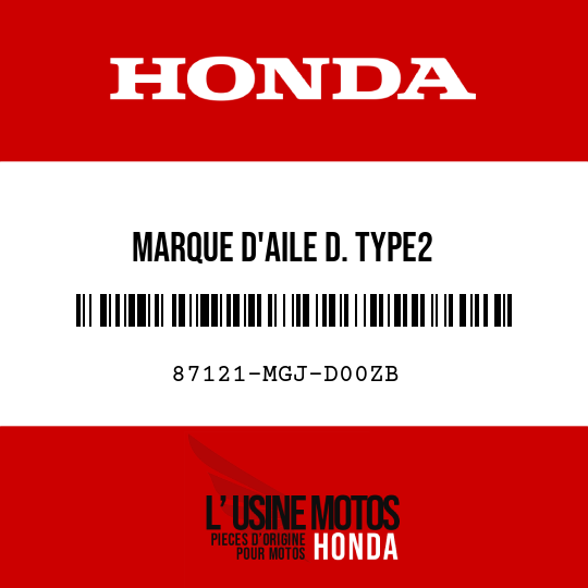 image de 87121-MGJ-D00ZB MARQUE D'AILE D. TYPE2