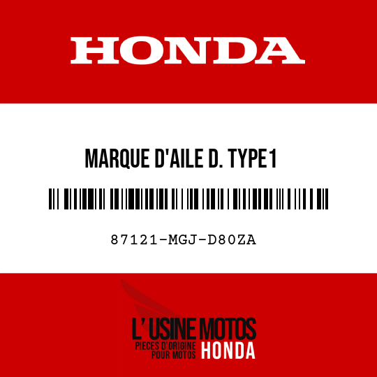 image de 87121-MGJ-D80ZA MARQUE D'AILE D. TYPE1