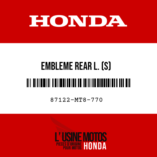 image de 87122-MT8-770 EMBLEME REAR L. (S)