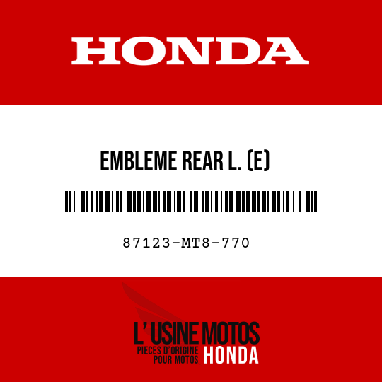 image de 87123-MT8-770 EMBLEME REAR L. (E)