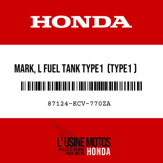 image de 87124-KCV-770ZA MARK, L FUEL TANK TYPE1  (TYPE1 )