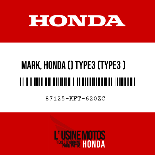 image de 87125-KFT-620ZC MARK, HONDA () TYPE3 (TYPE3 )