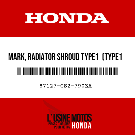 image de 87127-GS2-790ZA MARK, RADIATOR SHROUD TYPE1  (TYPE1 )
