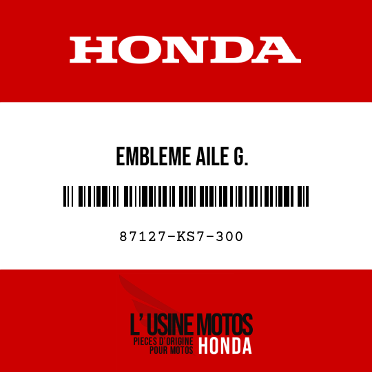 image de 87127-KS7-300 EMBLEME AILE G.