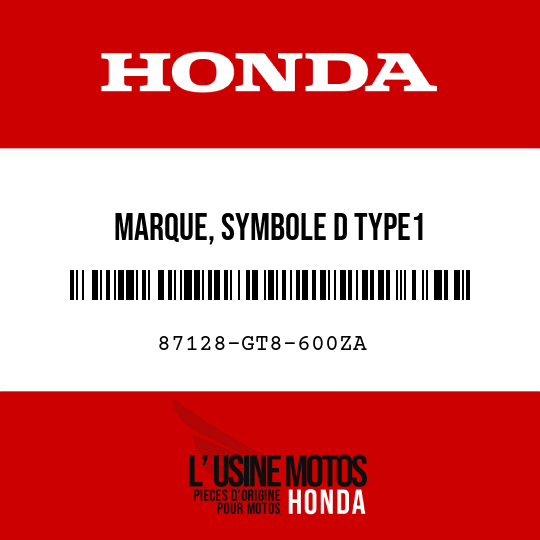 image de 87128-GT8-600ZA MARQUE, SYMBOLE D TYPE1