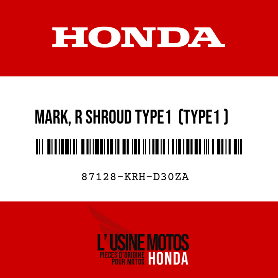 image de 87128-KRH-D30ZA MARK, R SHROUD TYPE1  (TYPE1 )