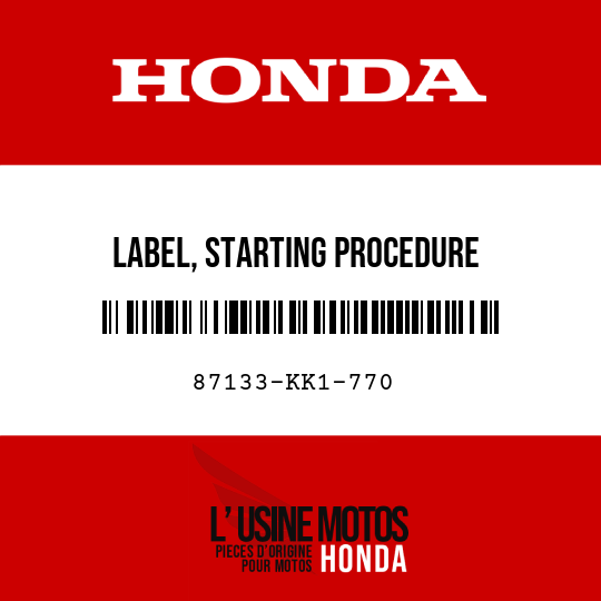 image de 87133-KK1-770 LABEL, STARTING PROCEDURE