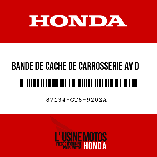 image de 87134-GT8-920ZA BANDE DE CACHE DE CARROSSERIE AV D TYPE1