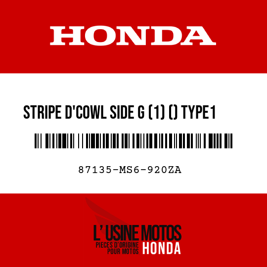 image de 87135-MS6-920ZA STRIPE D'COWL SIDE G (1) () TYPE1