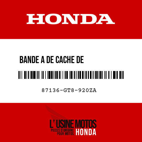 image de 87136-GT8-920ZA BANDE A DE CACHE DE           CARROSSERIE D TYPE1