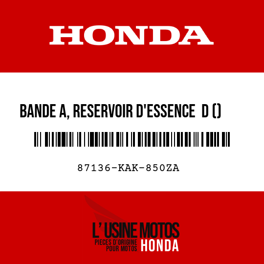 image de 87136-KAK-850ZA BANDE A, RESERVOIR D'ESSENCE  D () TYPE1
