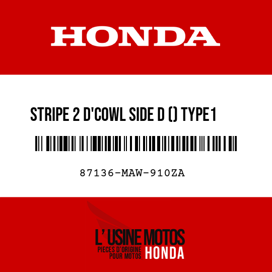 image de 87136-MAW-910ZA STRIPE 2 D'COWL SIDE D () TYPE1