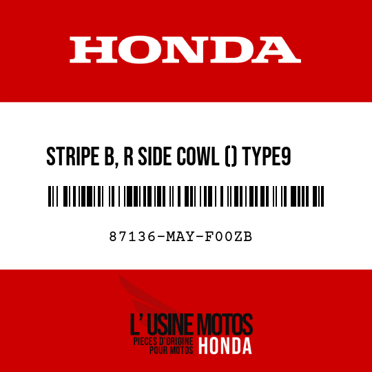 image de 87136-MAY-F00ZB STRIPE B, R SIDE COWL () TYPE9 (TYPE9 )