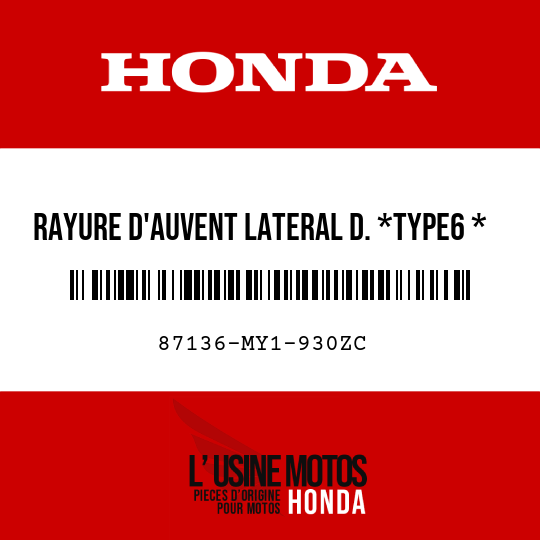 image de 87136-MY1-930ZC RAYURE D'AUVENT LATERAL D. *TYPE6 *