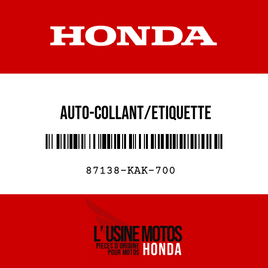 image de 87138-KAK-700 AUTO-COLLANT/ETIQUETTE