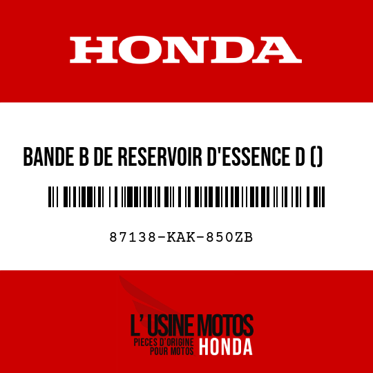 image de 87138-KAK-850ZB BANDE B DE RESERVOIR D'ESSENCE D () TYPE2