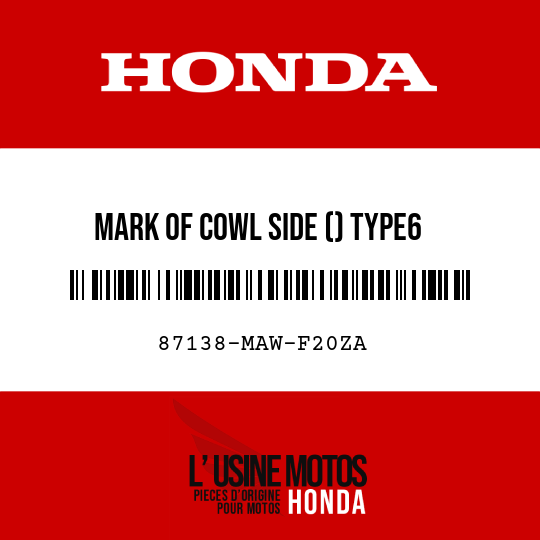 image de 87138-MAW-F20ZA MARK OF COWL SIDE () TYPE6