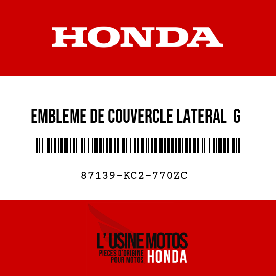 image de 87139-KC2-770ZC EMBLEME DE COUVERCLE LATERAL  G TYPE3