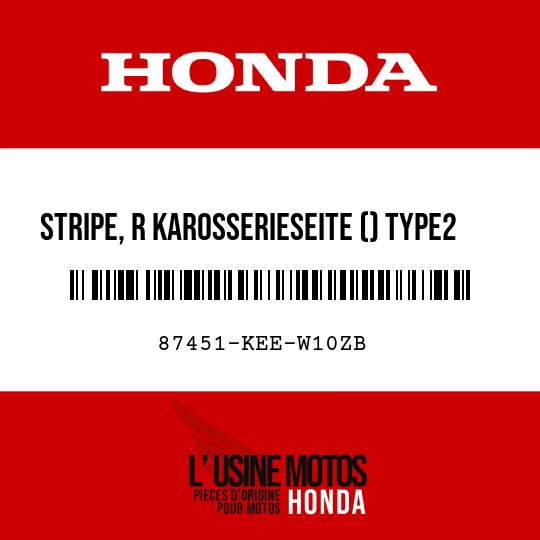image de 87451-KEE-W10ZB STRIPE, R KAROSSERIESEITE () TYPE2 (TYPE2 )
