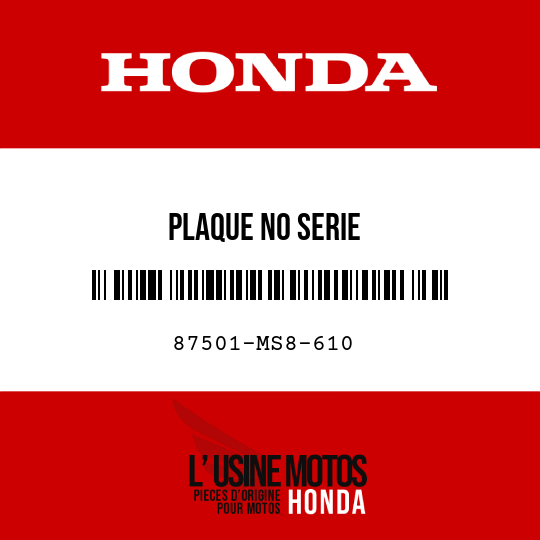 image de 87501-MS8-610 PLAQUE NO SERIE