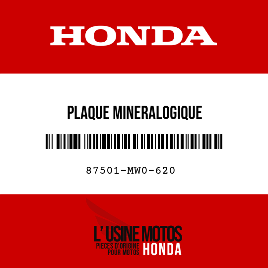 image de 87501-MW0-620 PLAQUE MINERALOGIQUE