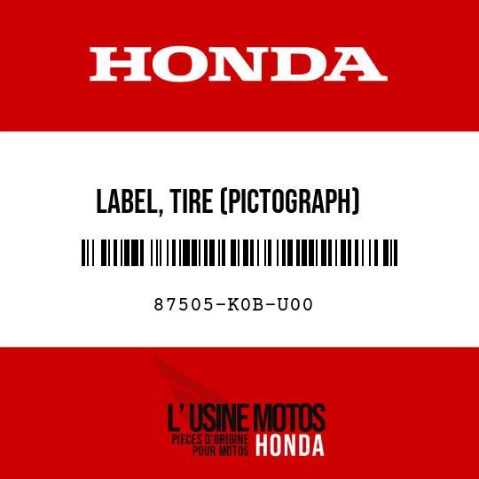 image de 87505-K0B-U00 LABEL, TIRE (PICTOGRAPH)