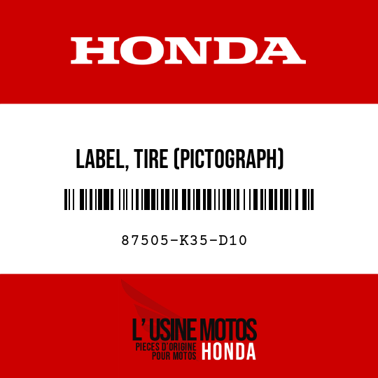 image de 87505-K35-D10 LABEL, TIRE (PICTOGRAPH)
