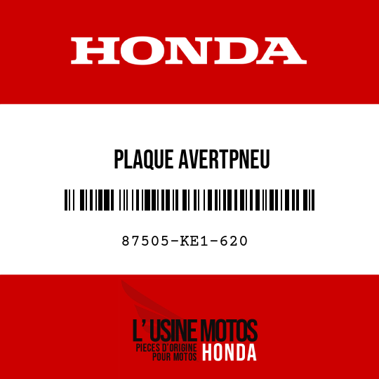 image de 87505-KE1-620 PLAQUE AVERTPNEU